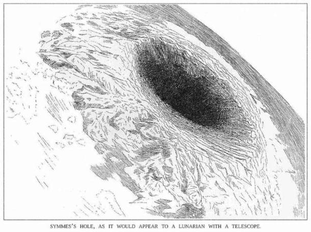 Symmes’s hole hypothesis held that there were holes at the poles, giving entry to the Earth. Represented here.   (Public Domain)
